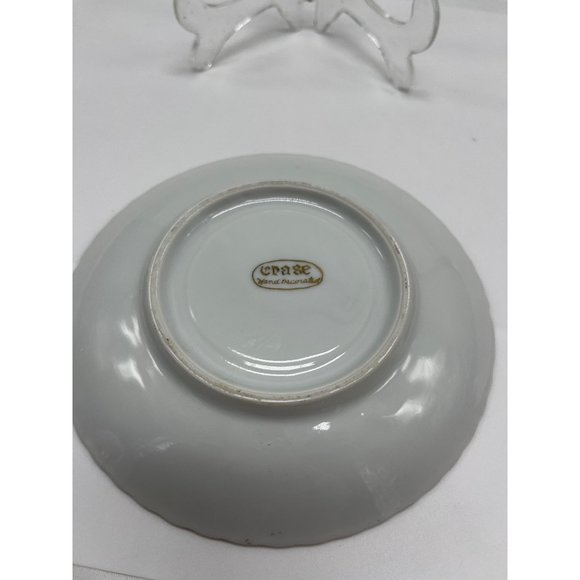 Vintage Chase Tea Cup Saucer Pink Gold Footed Hand Decorated - Picture 4 of 7